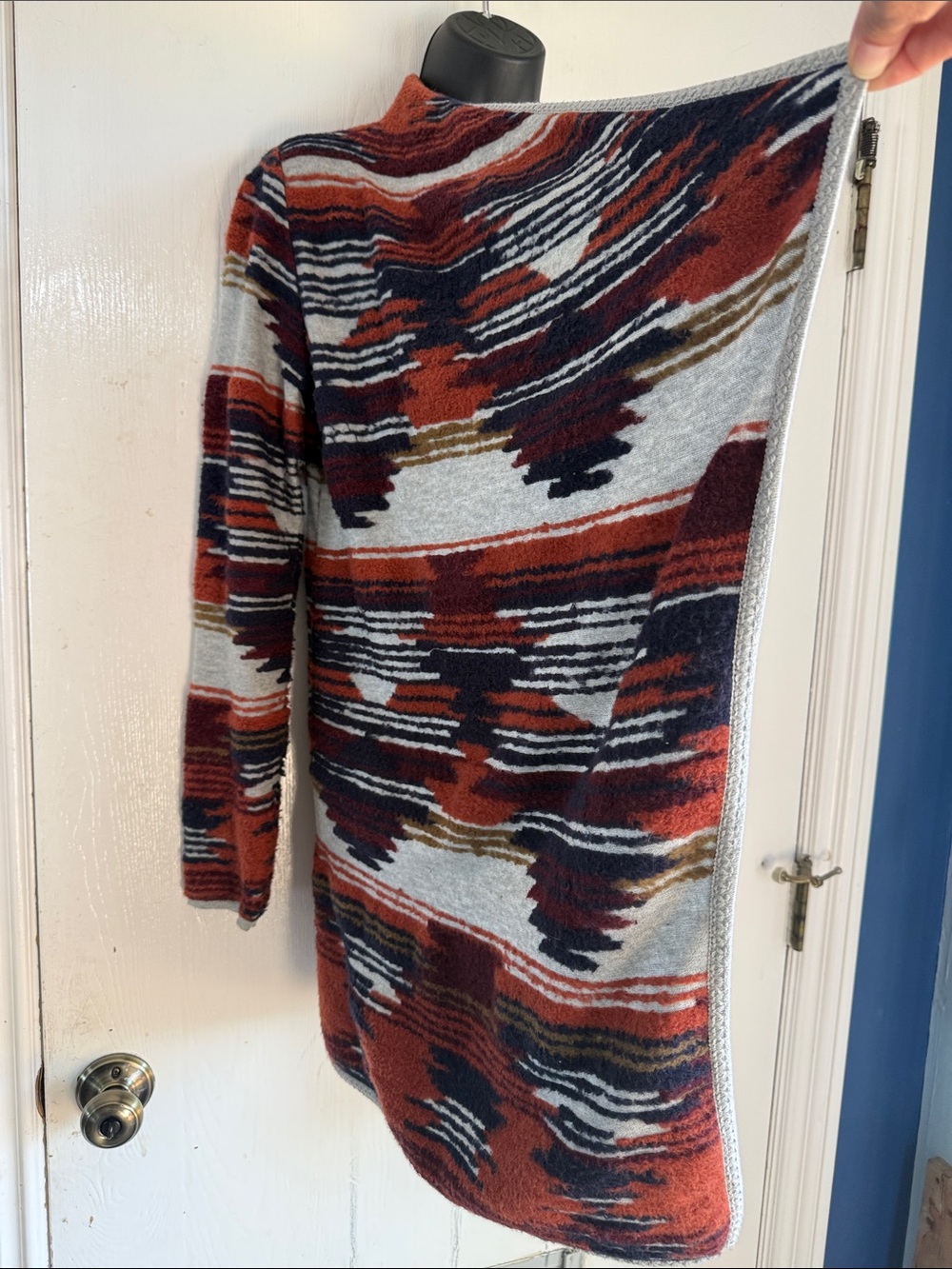 Lucky Brand Rust Multi Patterned Open-Front Cardigan - Picture 2 of 7